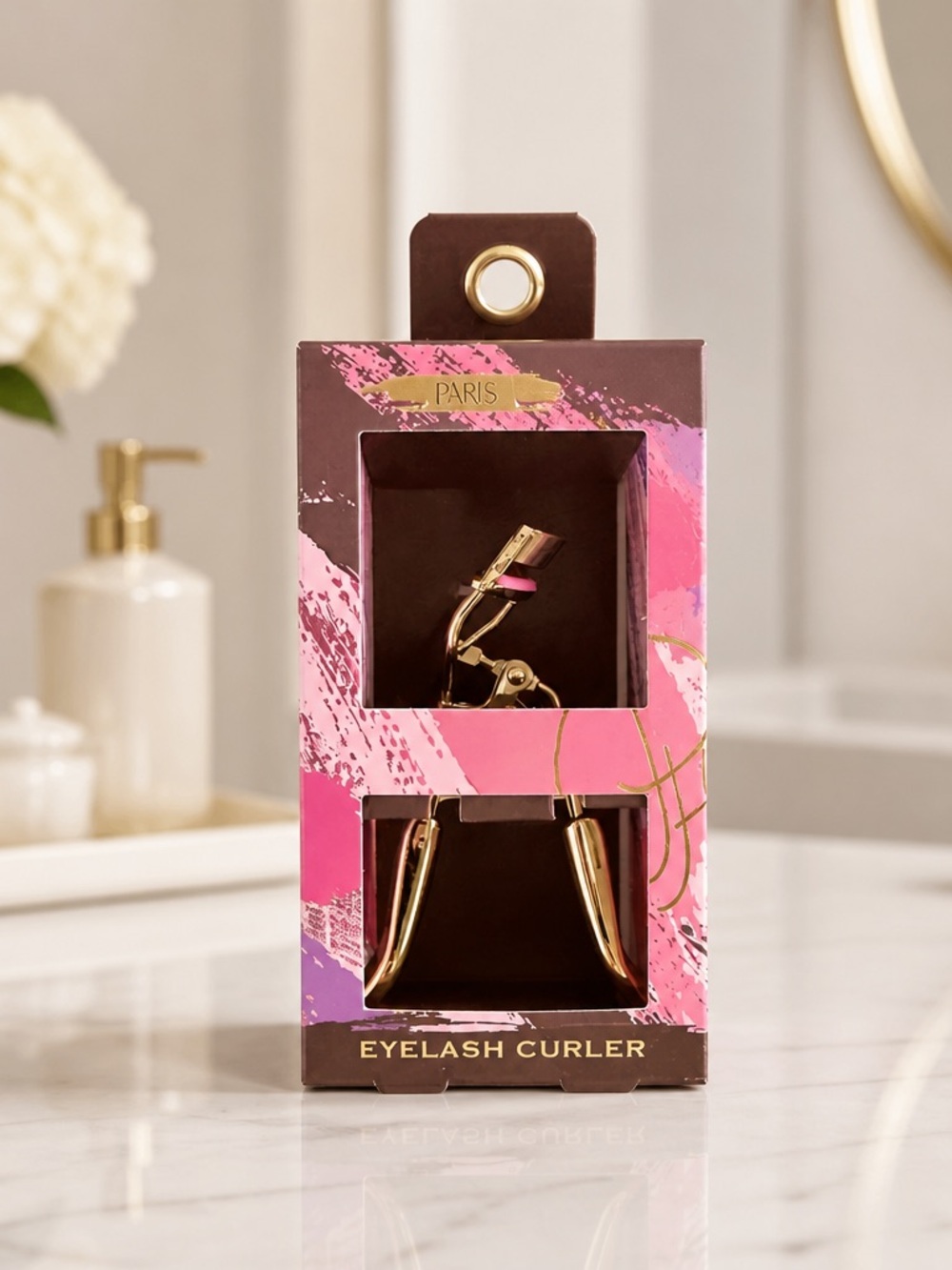 Paris Hilton Gold & Pink Eyelash Curler New